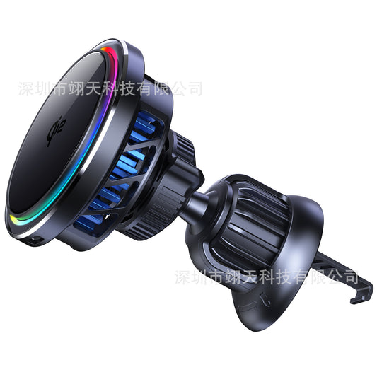 QI2 Semiconductor Cooling 15W Magnetic Car Wireless Charger For IPhones With LED Lights